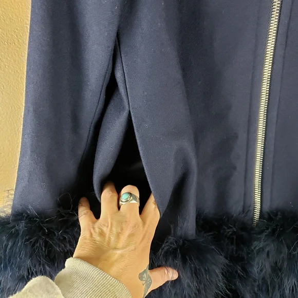 Club Monaco wool blend feather coat small